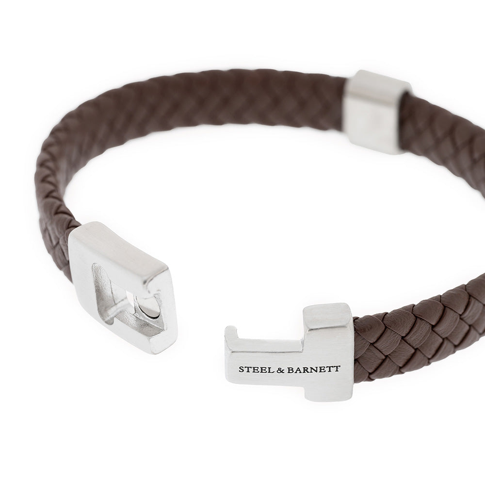 Steel & Barnett Βραχιόλι Harrison Nappa Leather Brown LBH003