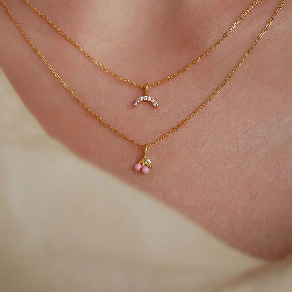Κολιέ Enamel Cherry Light Pink N70GM