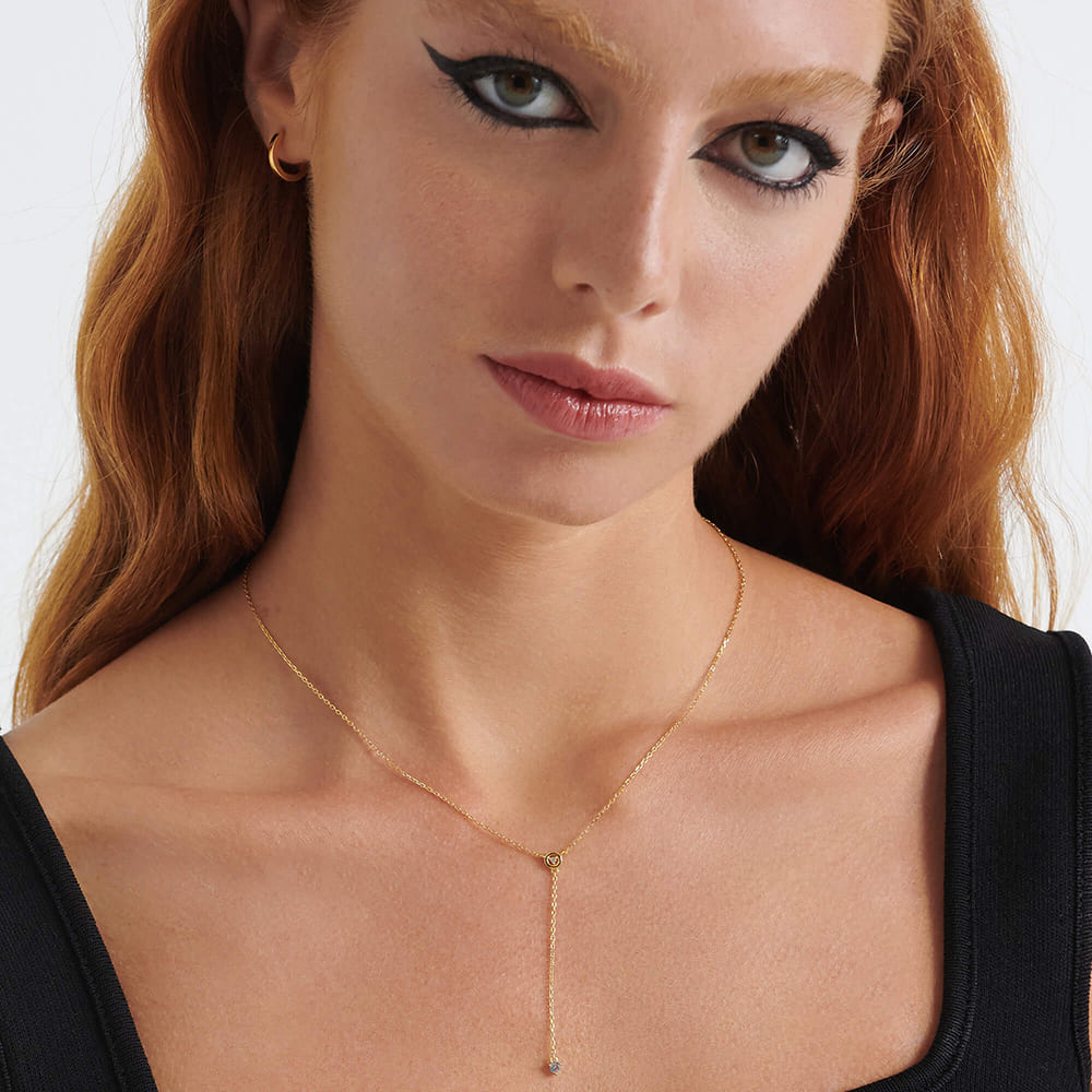 Aleyole Disco Ball Gold Necklace NG4461