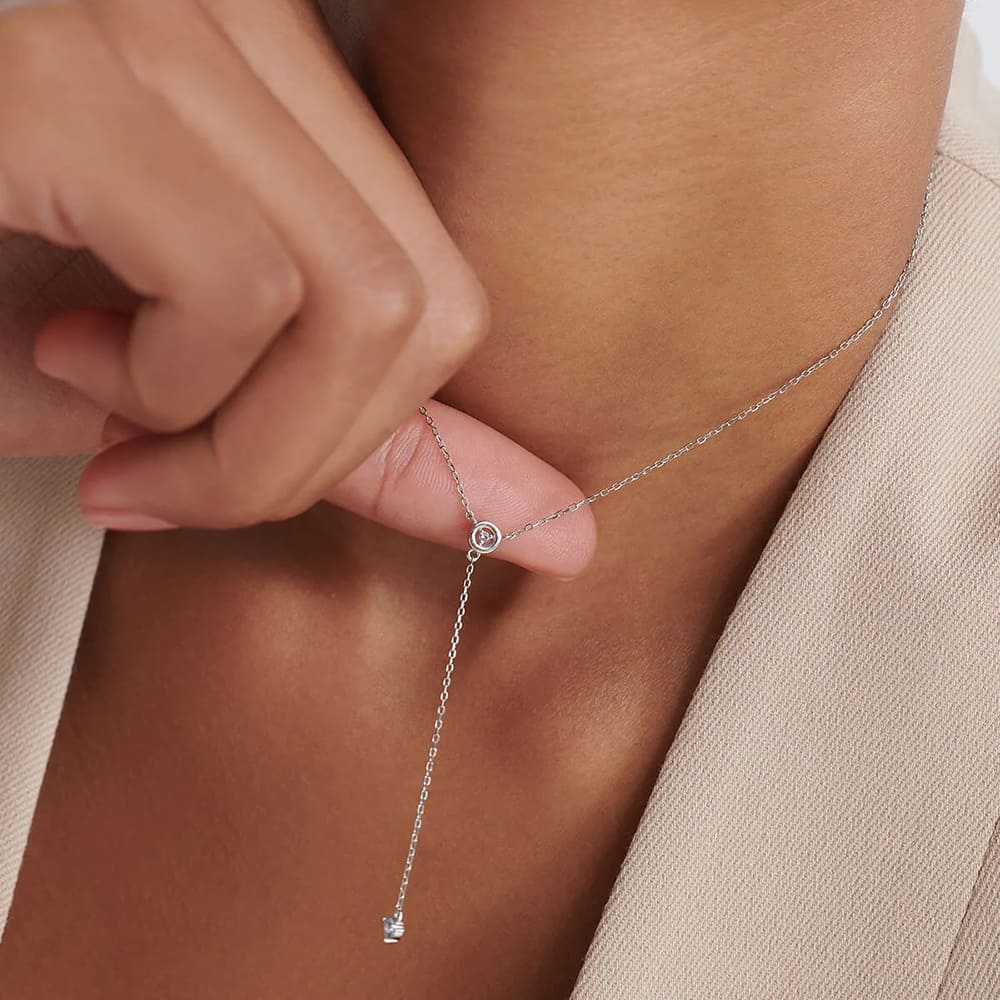 Aleyole Disco Ball Silver Necklace NS4462