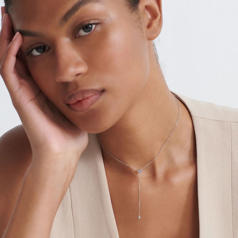 Aleyole Disco Ball Silver Necklace NS4462