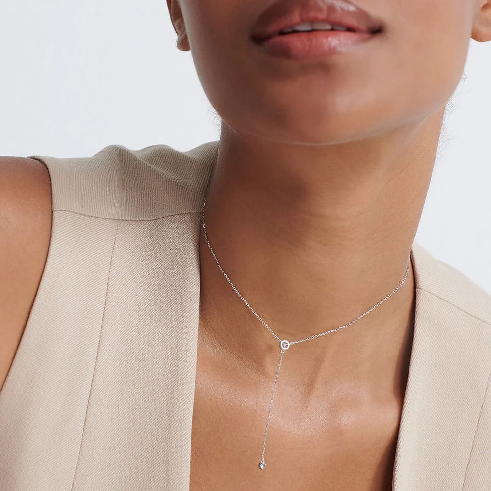 Aleyole Disco Ball Silver Necklace NS4462