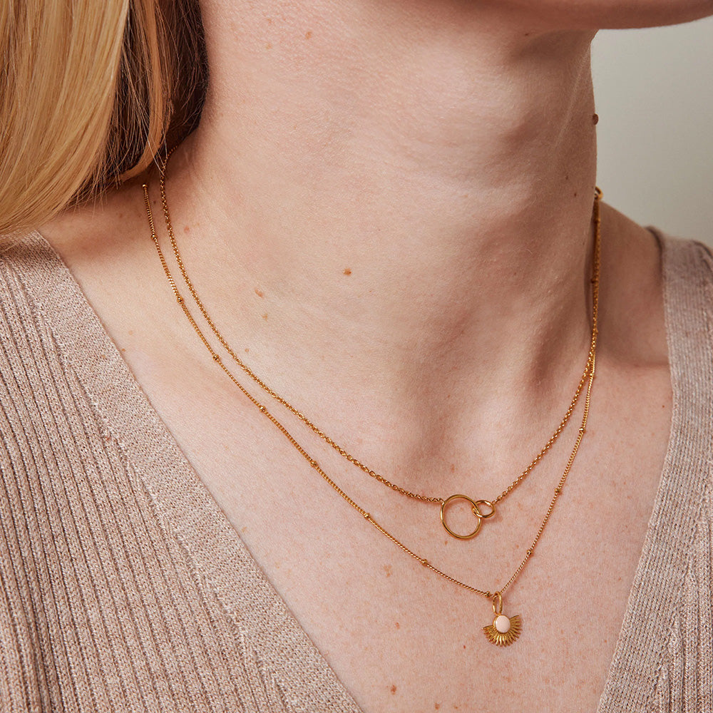 Enamel Necklace Soleil Pale Peach N41GM