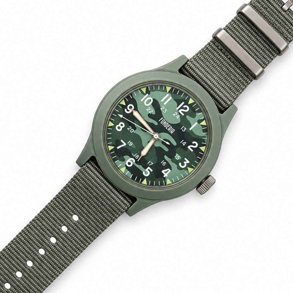 Fonderia Jikan Green Camouflage Watch P-VV006XCA