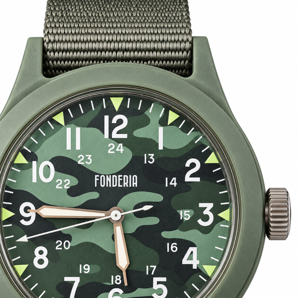 Fonderia Jikan Green Camouflage Watch P-VV006XCA