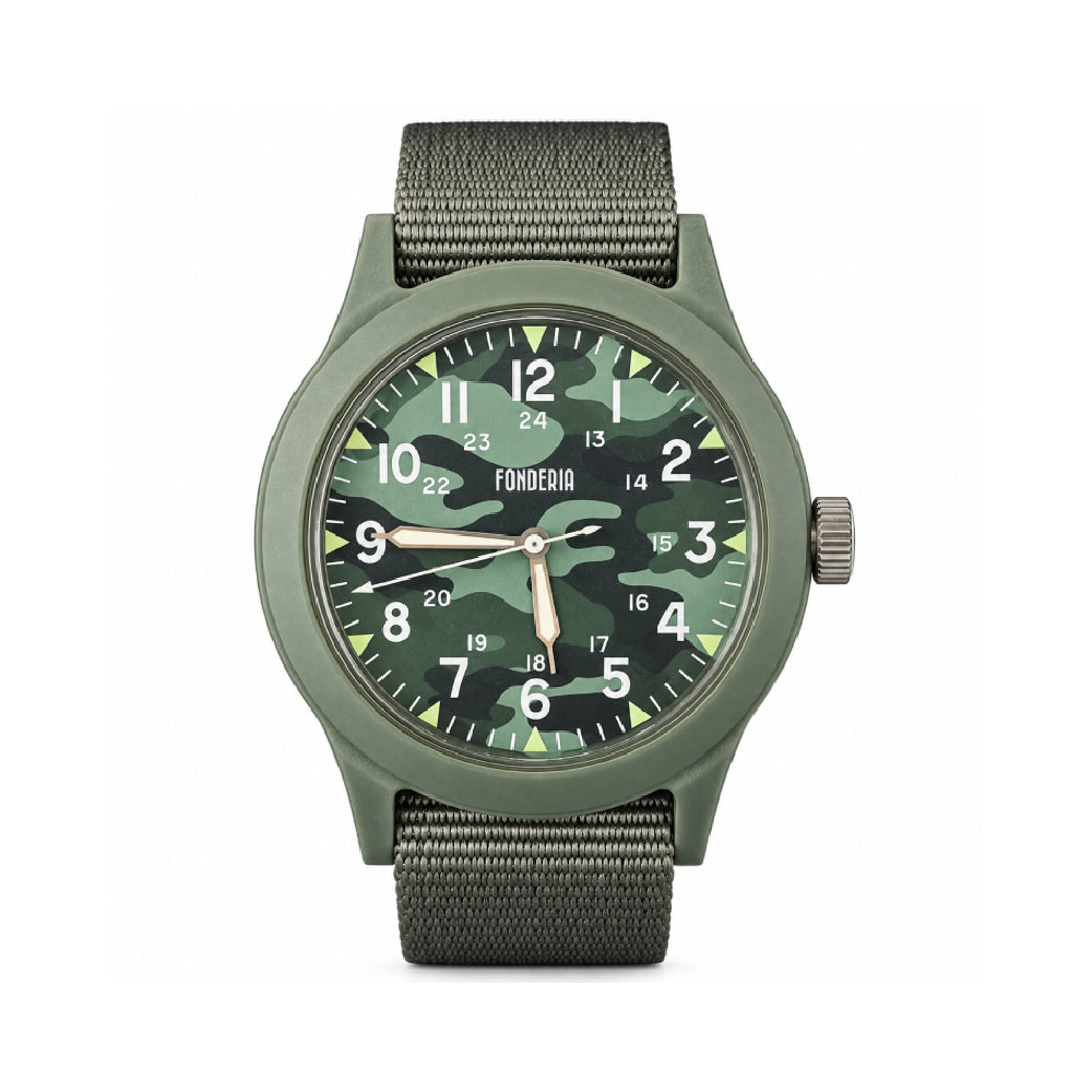 Fonderia Jikan Green Camouflage Watch P-VV006XCA