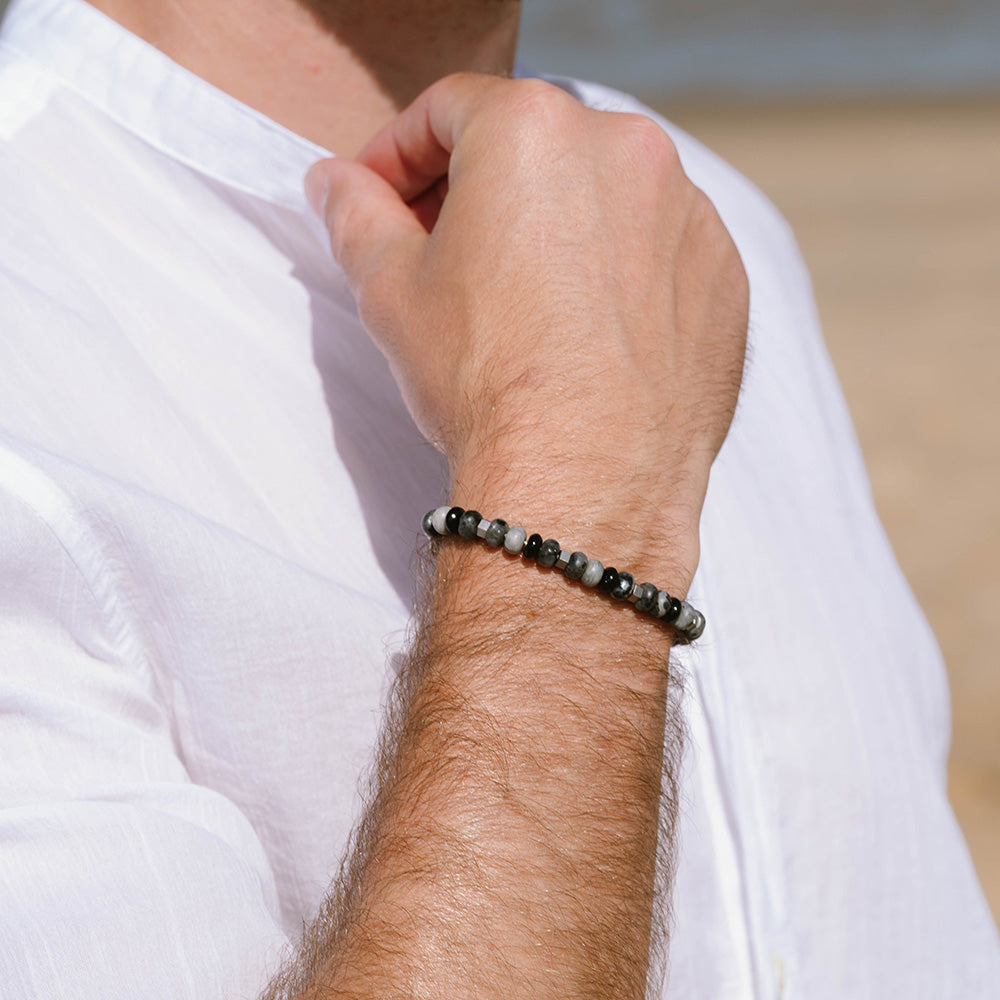 Steel & Barnett Βραχιόλι Cyrus Gemstone Graphite SBC002