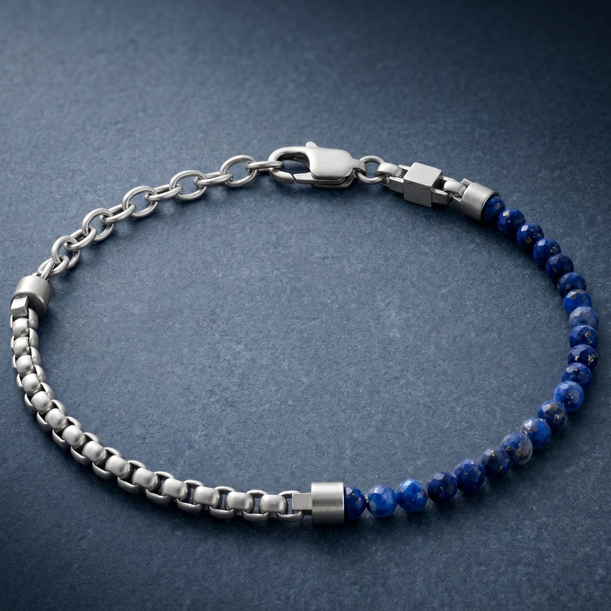 Steel & Barnett Βραχιόλι Strato Beaded Lapis Lazuli B-STR02