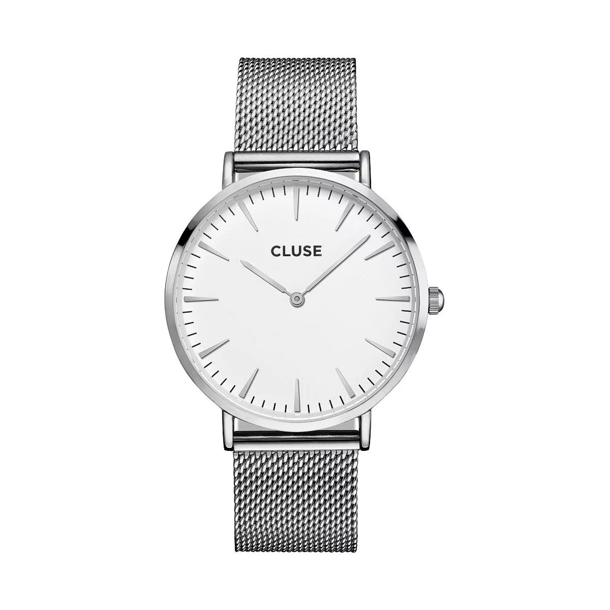 CLUSE La Boheme Silver Metal Strap Silver/White