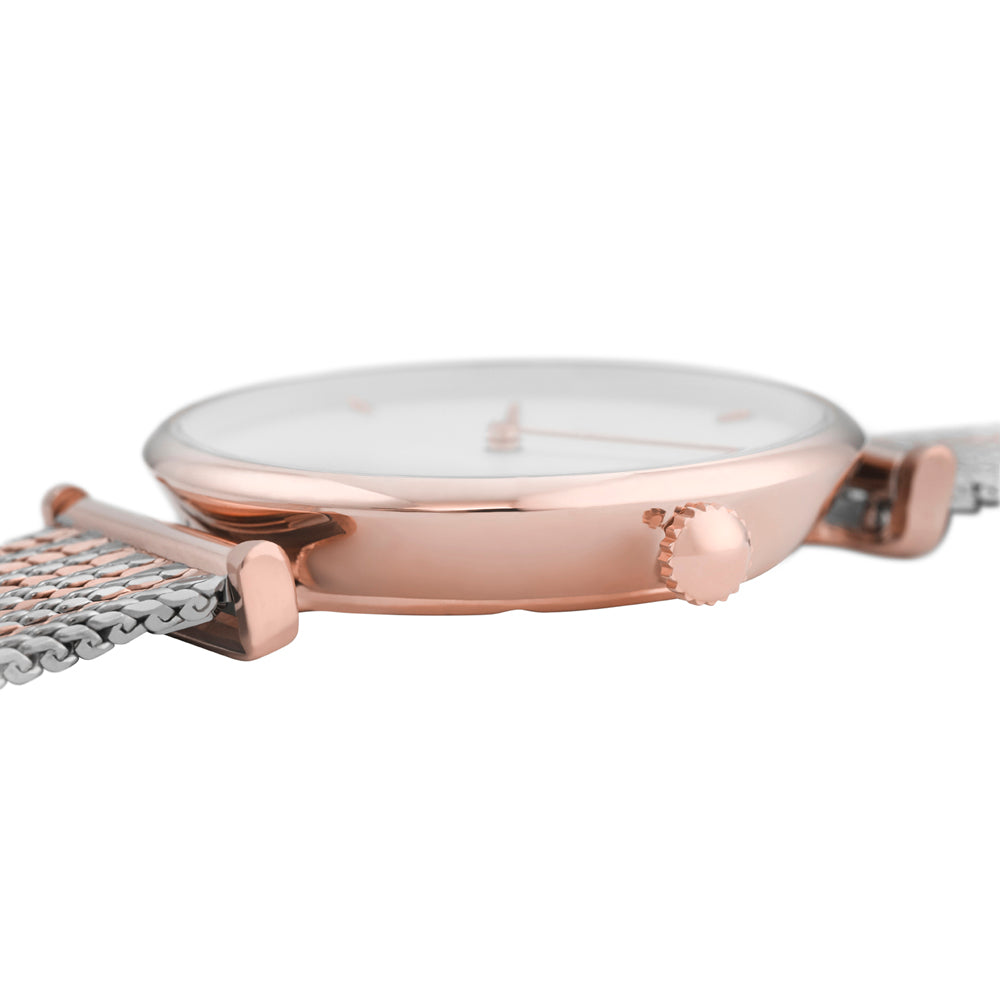 Cluse Triomphe Mesh Rose Gold | White