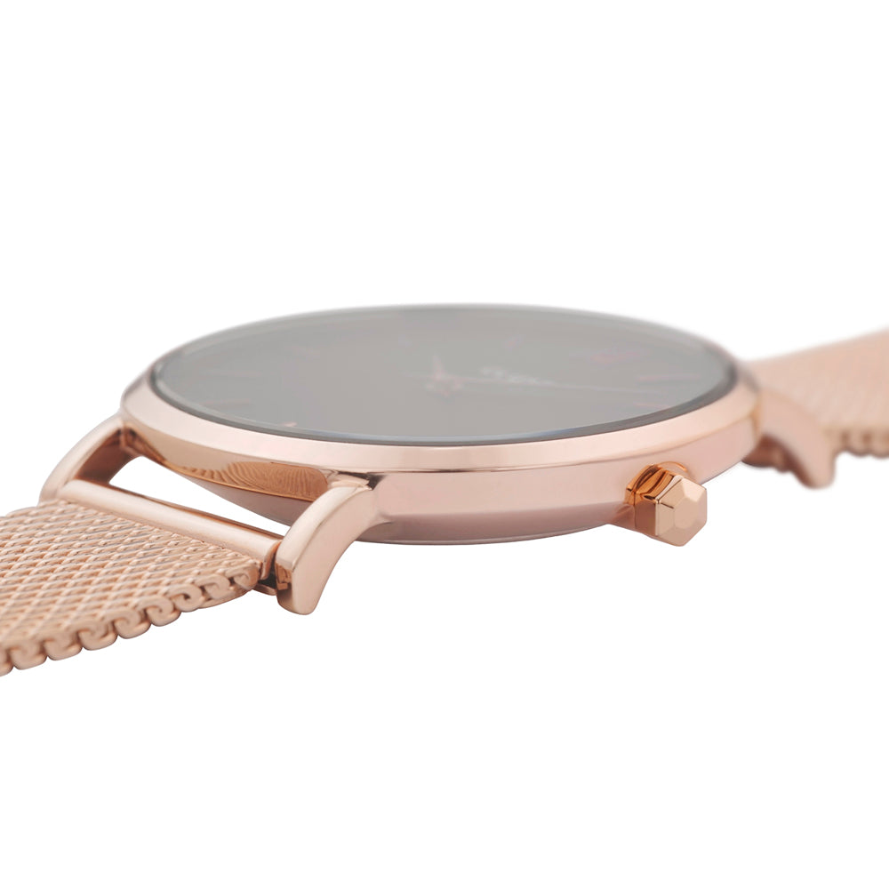 Cluse minuit mesh rose gold black/rose gold