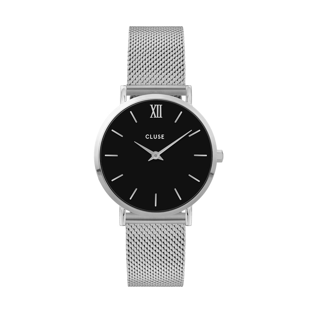 Cluse minuit mesh silver black/black