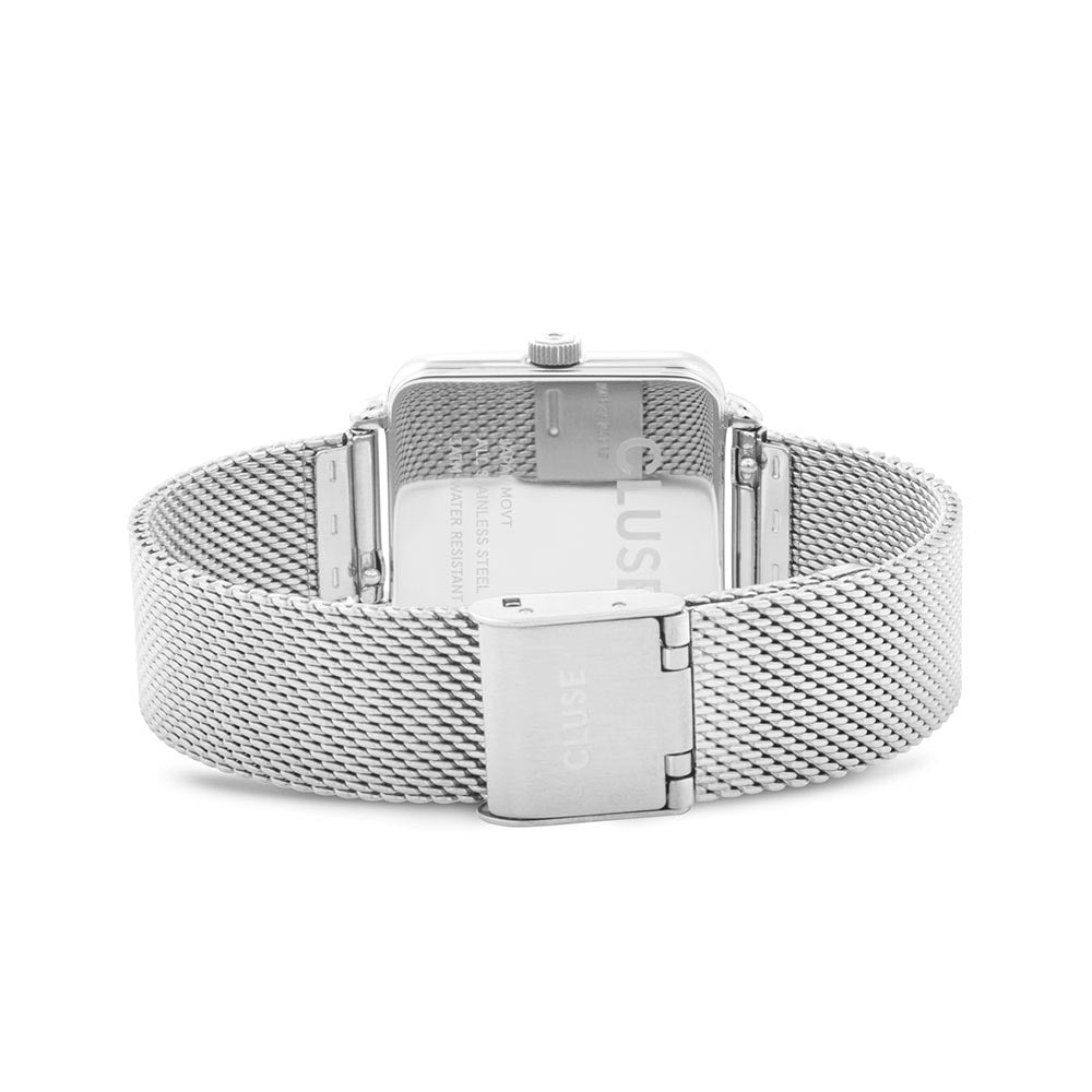 Cluse La Tétragone Silver Mesh White