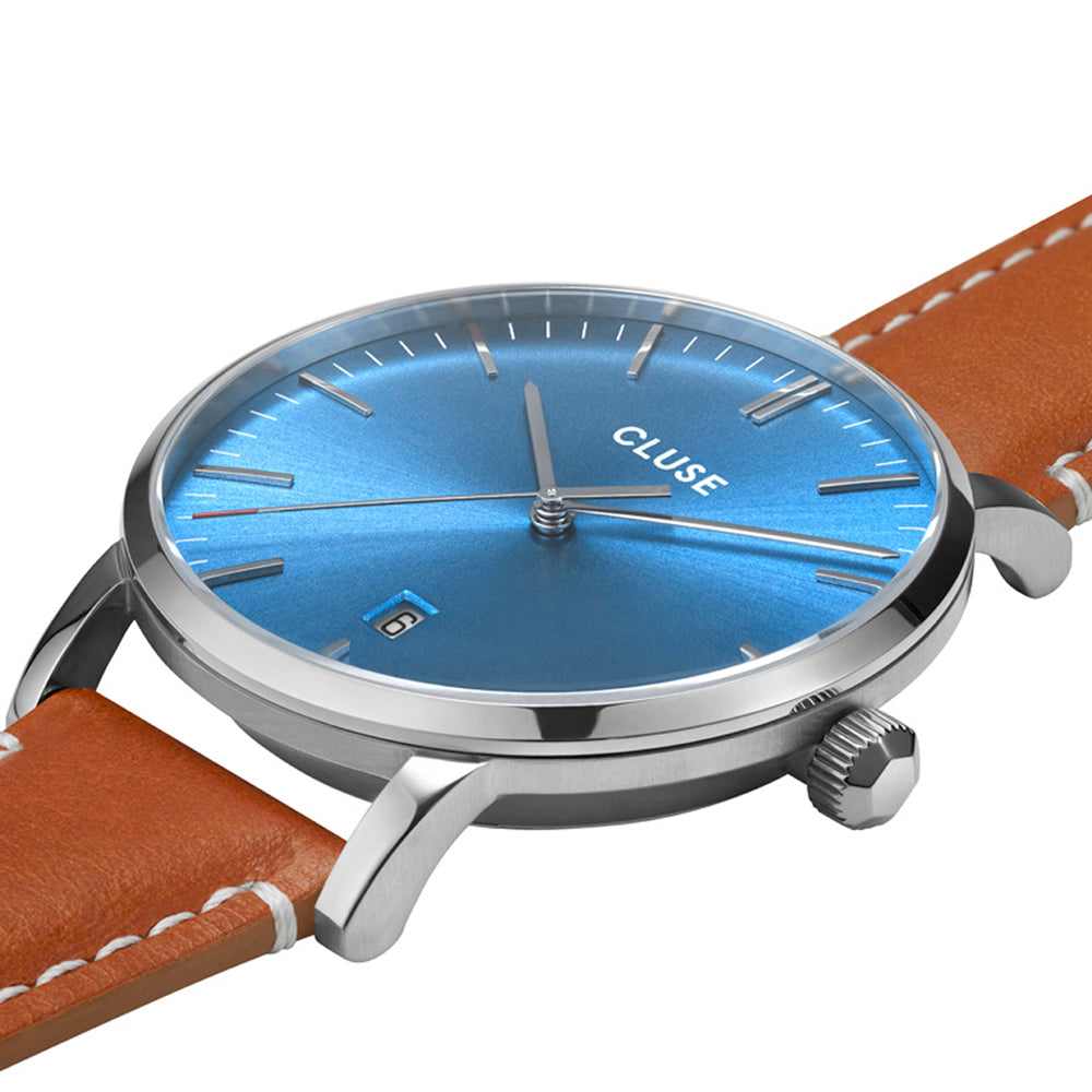 Cluse aravis leather brown /blue