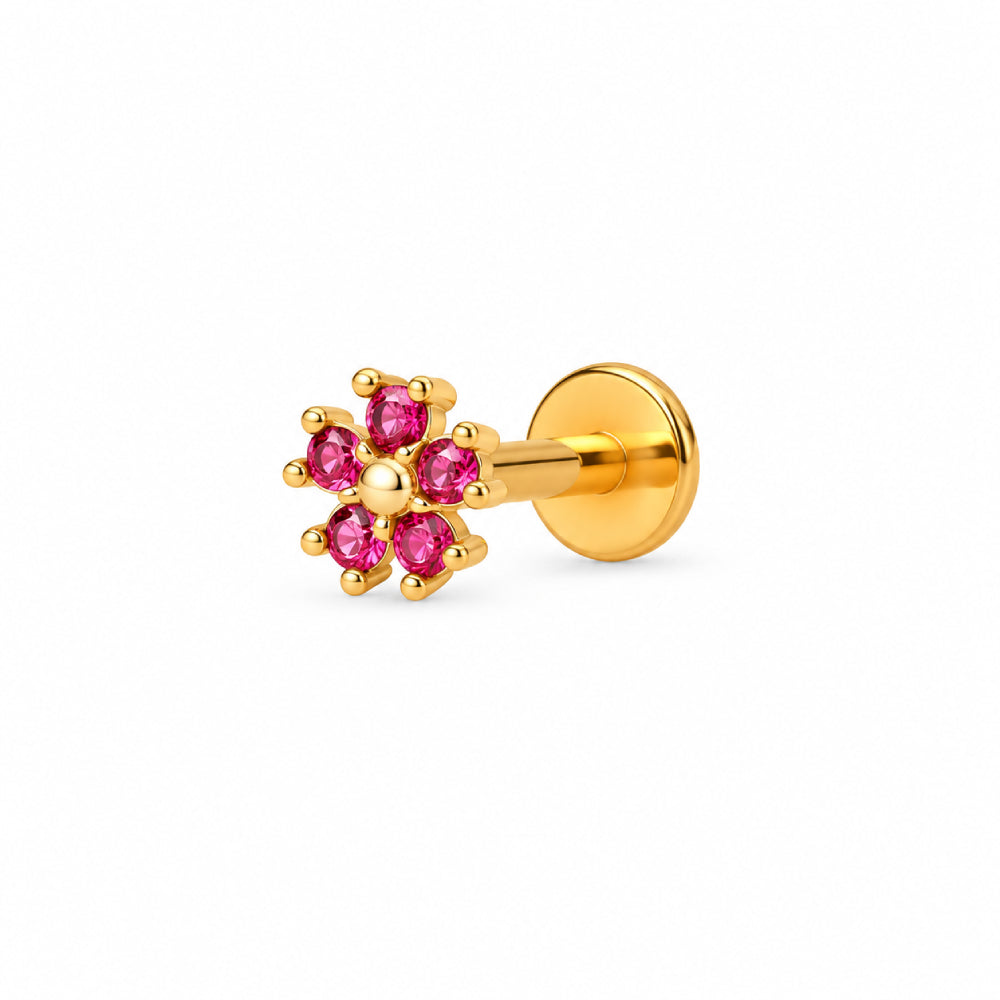 Aleyole Cherry Floral Gold Piercing EG4156