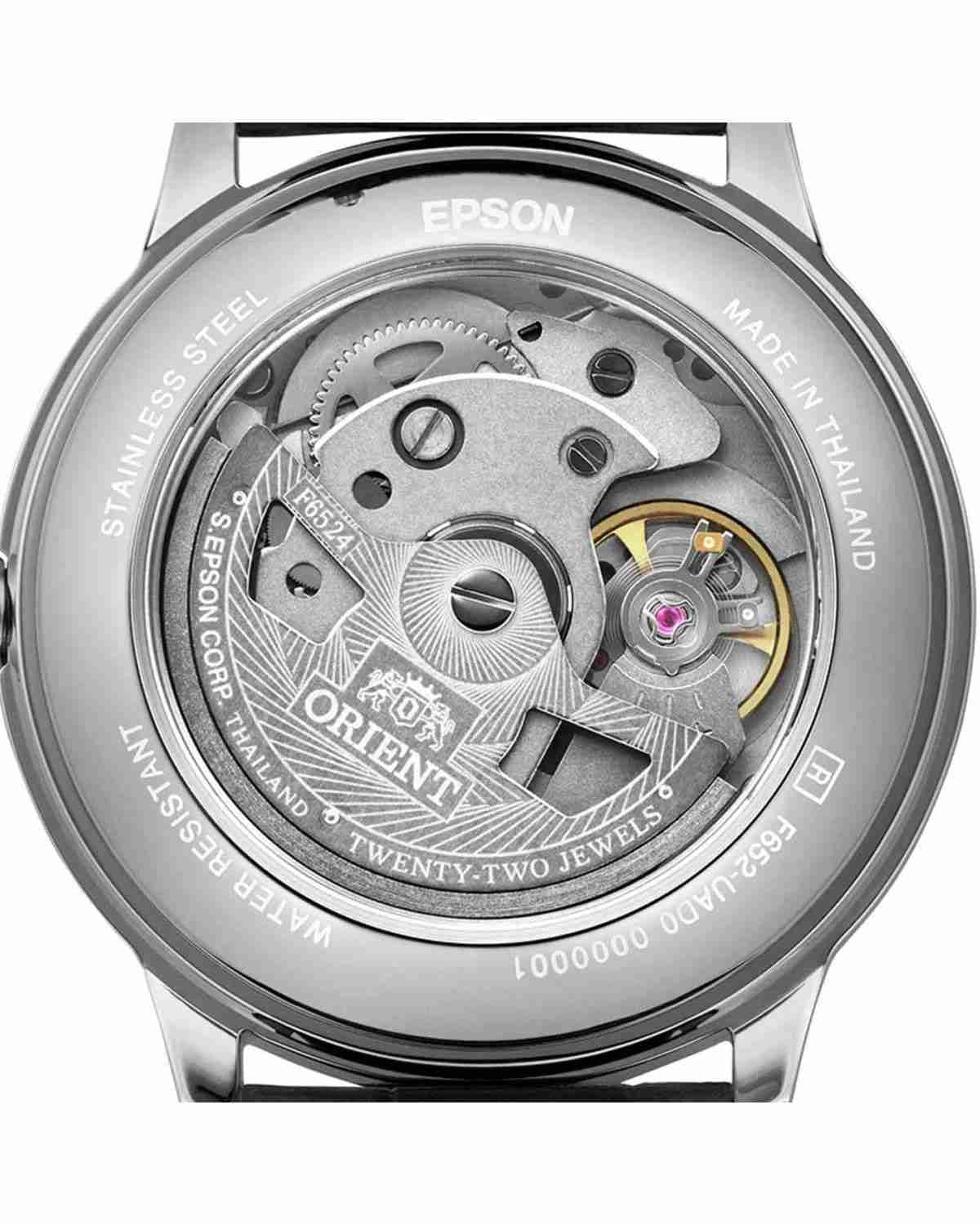 Ρολόι ORIENT Bambino αυτόματο με μαύρο δερμάτινο λουράκι