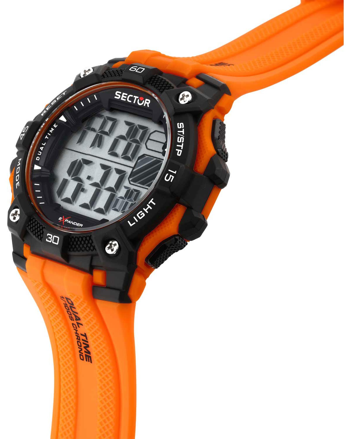 Ρολόι SECTOR EX-51 Dual Time Chronograph Orange Plastic Strap