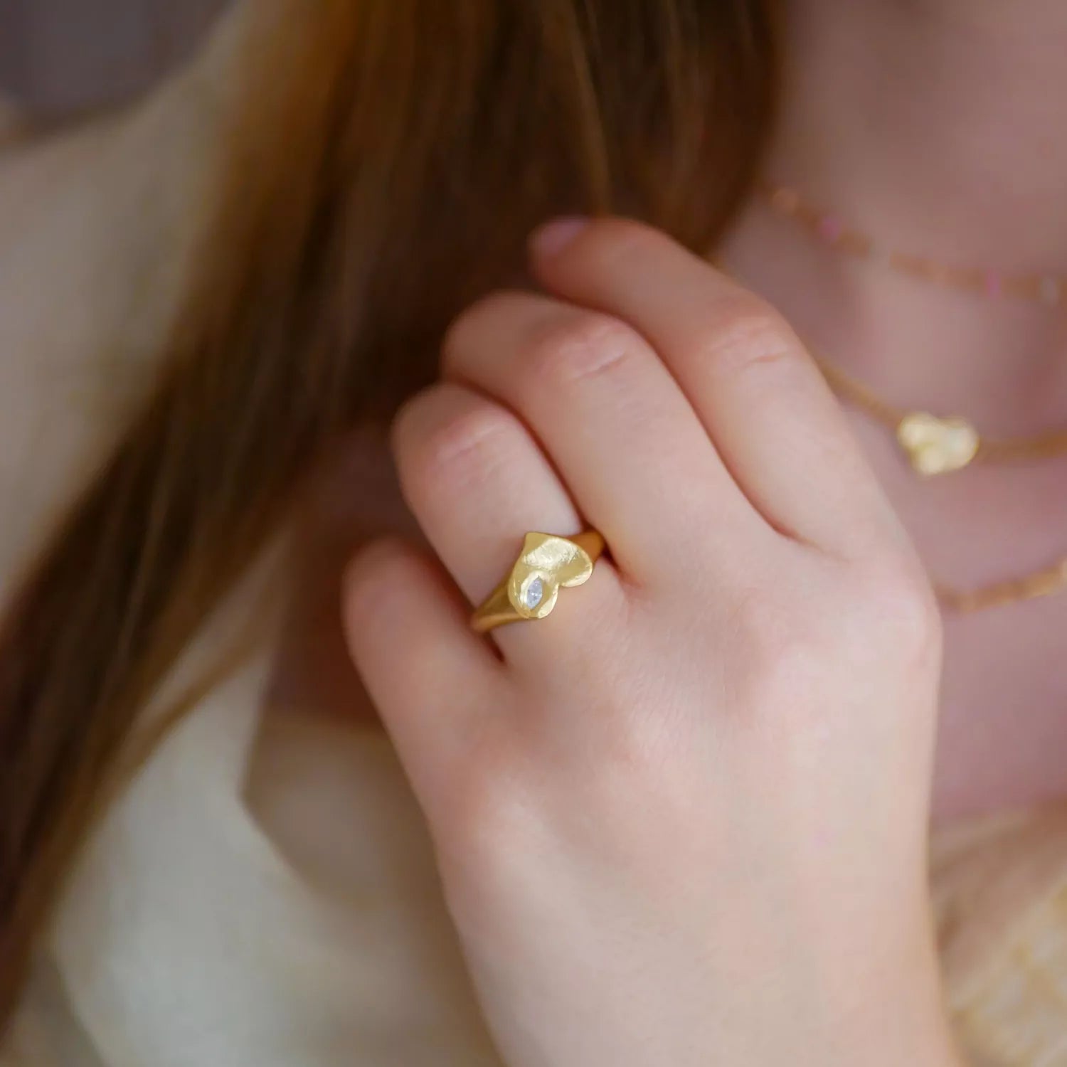 Enamel Gold Ring Rosalie R64GM
