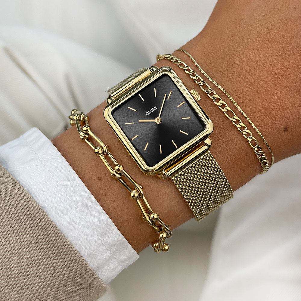 Cluse La Tétragone Mesh Black Gold Colour