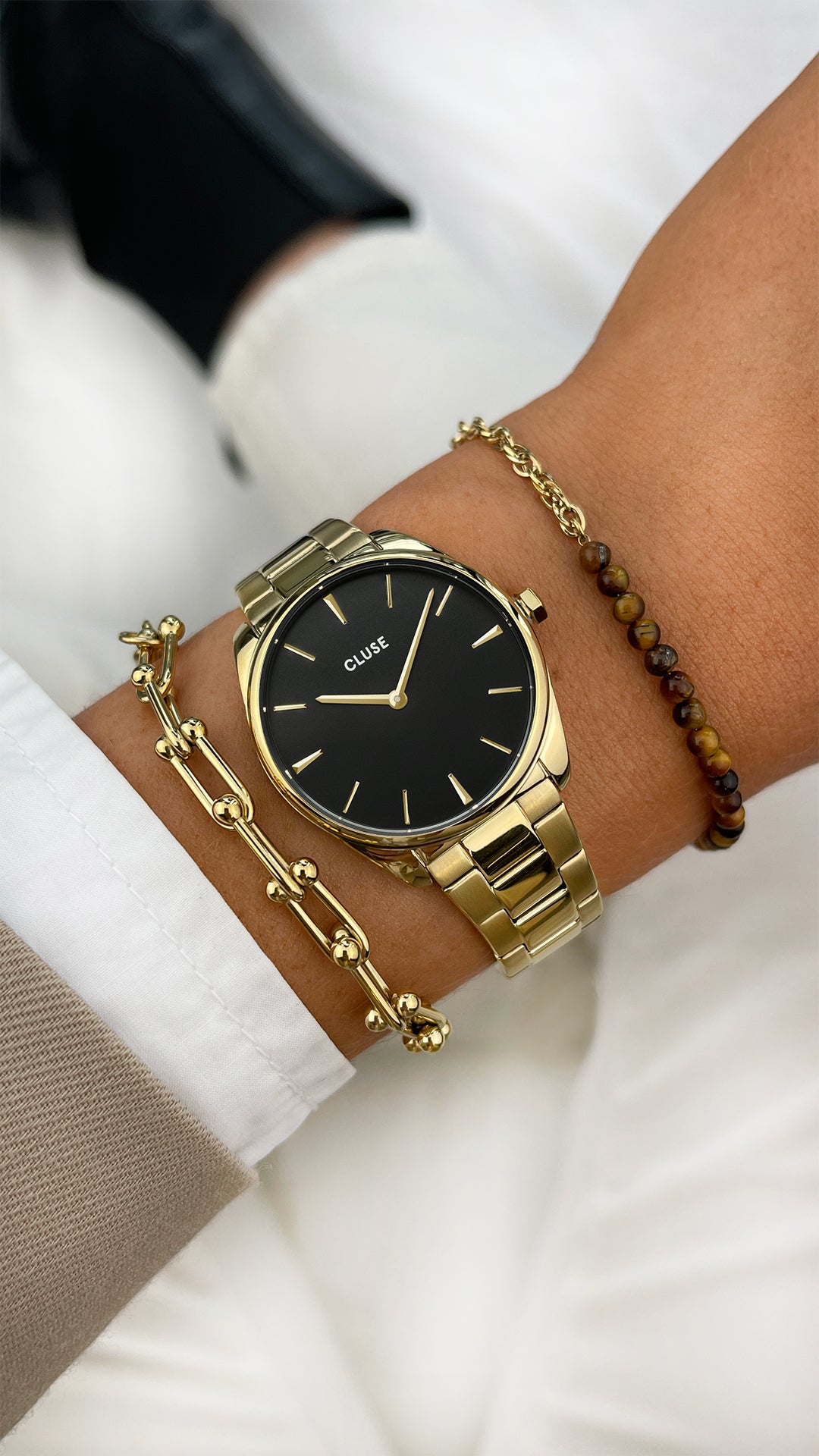 Cluse Féroce Petite Steel Black Gold Colour