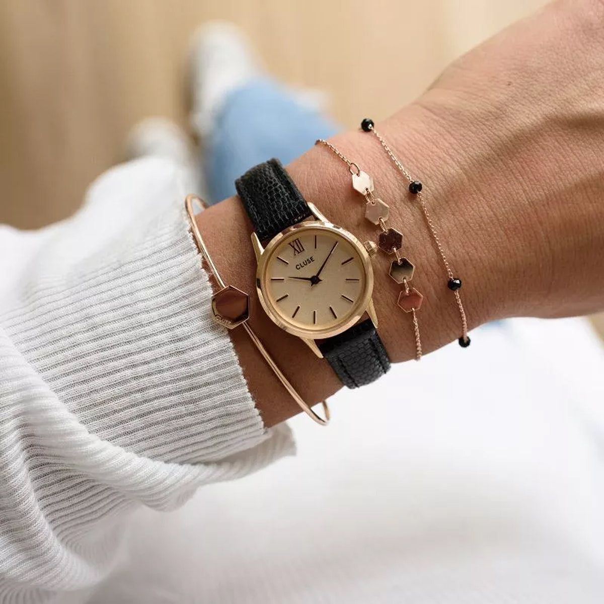 CLUSE Ladies' La Vedette Black Leather