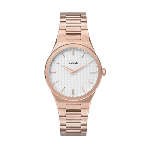 CLUSE Vigoureux Steel White, Rose Gold