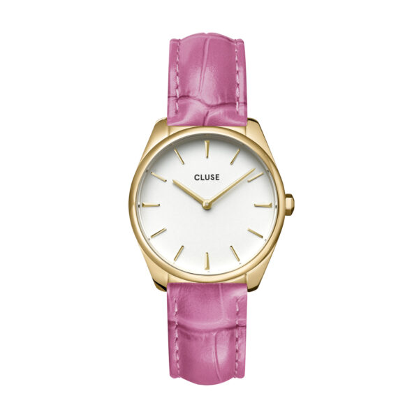 Cluse Féroce Petite Leather Croco Pink Gold Colour