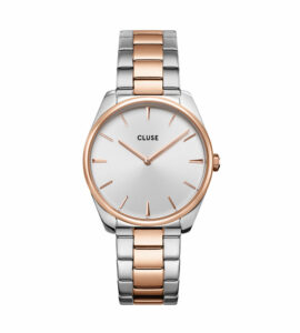 Cluse Féroce Steel White Rose Gold/Silver Colour
