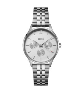 CLUSE Minuit Multifunction Steel Full Silver Colour