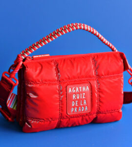 Agatha Ruiz De La Prada Red Quilted Checkered Shoulder Bag
