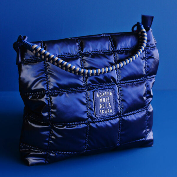 Agatha Ruiz De La Prada Blue Large Checkered Shoulder Bag