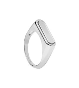 PDPaola Essentials Ribbon Stamp Silver Ring