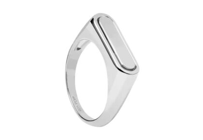 PDPaola Essentials Ribbon Stamp Silver Ring